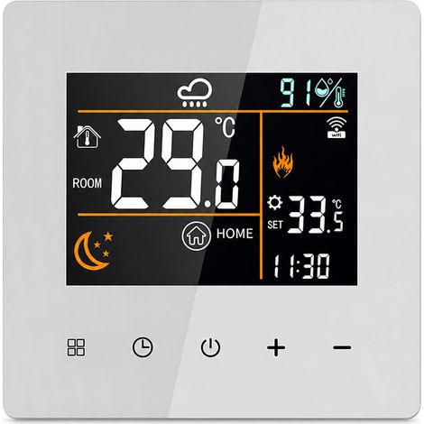 Thermostat pour Chauffage au Sol Électrique 25A 5000W K9 Blanc sans Wi-Fi (1/5)