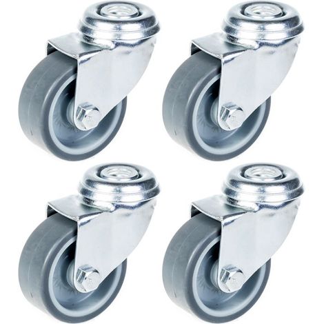 Roulette - Pivot - 50mm - Gummi - 160kg Tragfähigkeit - Set von 4