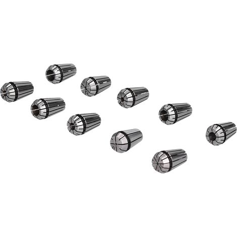 Jeu de 10 pinces à ressort en acier rapide ER16, adaptées aux machines de gravure CNC, aux fraiseuses et aux tours. (1/5)