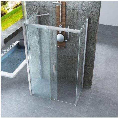 Bagno Italia Box doccia centro parete tre lati 70x70x90 cm apertura scorrevole vetro 8mm trasparente trattamento anticalcare incluso (1/5)