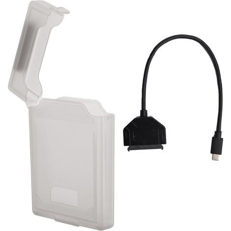 Boîtier de protection pour adaptateur de disque dur SATA USB 3.0 Type C 2,5 pouces HDD/SSD, accessoire pour ordinateur portable, gris (1/5)