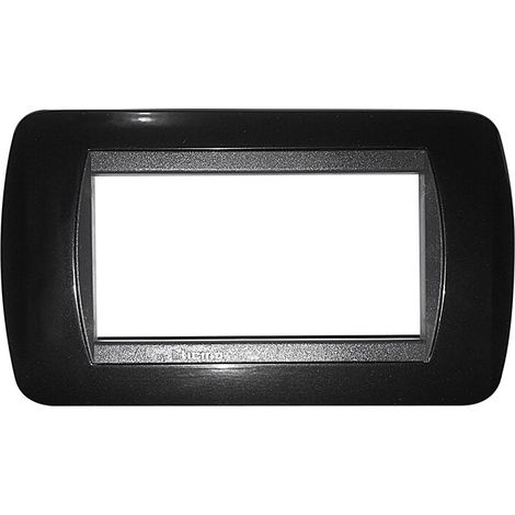 Placca Nera 4 posti Compatibile con Bticino Living tipo l4804pa