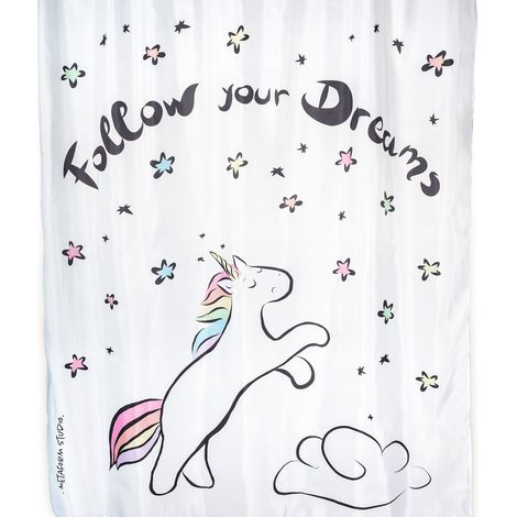 Tenda doccia fantasia unicorno rosa 180 cm in poliestere Unicorn