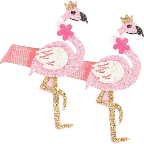 Set mit 2 Haarspangen in Flamingoform (rosa) – 7,00 x 5,00 x 1,20 cm (1/4)