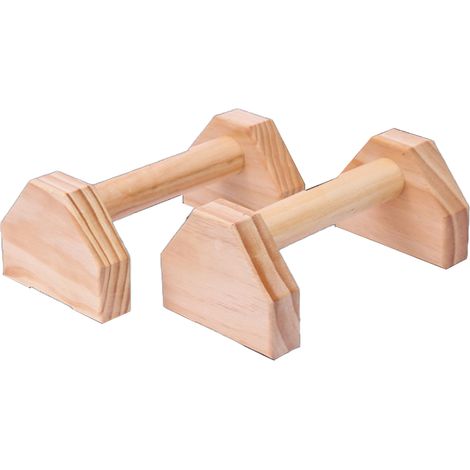 Support pour pompes, support de fitness en pin et hêtre, barres parallèles simples en bois, support russe inversé (1/5)