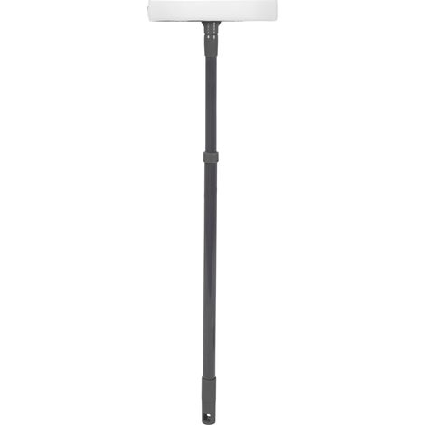 Rubber Squeegee Sponge Window Cleaner with Extendable Pole, Grey/Turquoise