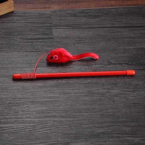 Jouet pour chat en plastique très populaire : baguette en forme de souris au design mignon, idéale pour les chatons. (1/4)