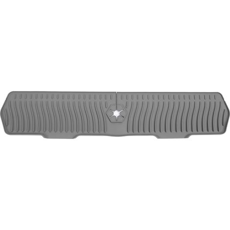 Protection anti-éclaboussures en silicone pour évier de cuisine de 76,9 cm (29,92 pouces), poignée de robinet, bac d'égouttement, accessoires de comptoir de salle de bain, gris. (1/5)