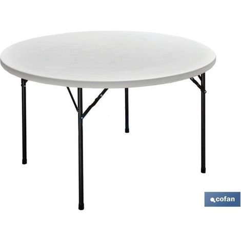 MESA REDONDA PLEGABLE BLANCA 120X74CM (1/5)