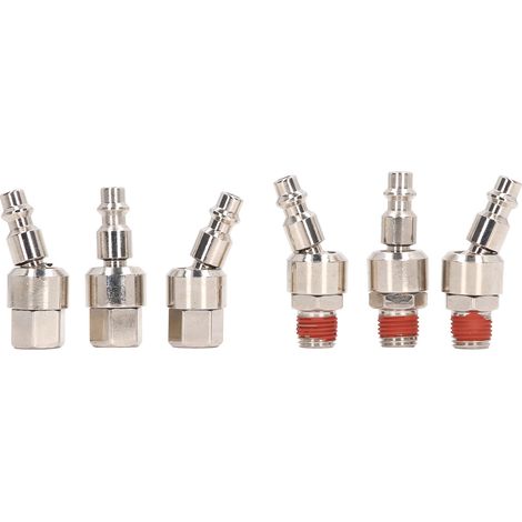 6 raccords rapides pour flexible d'air en acier inoxydable, filetage mâle/femelle 1/4 pouce 18 NPT, connexion pneumatique
