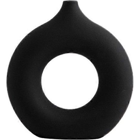 Vase décoratif nordique en céramique noir, taille S (1/5)