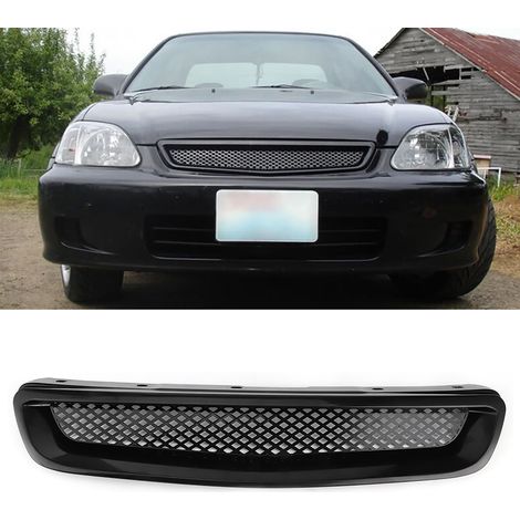 Schwarzer ABS-Kühlergrill für Honda Civic 1999-2000, Frontstoßstangenschutz