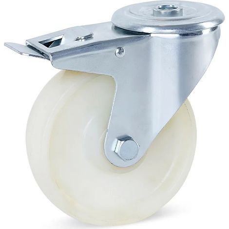 Roue pivotante freinée - MESO - Nylon - Trou central - 150mm - 350kg (1/2)