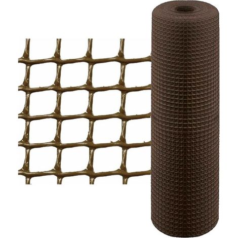 Malla de plástico marrón 1m x 25m, agujero 5mm, resistente y fácil instalación - MARCA