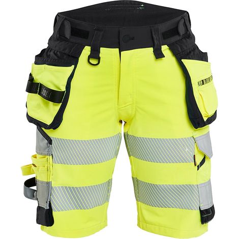 Short de travail stretch 4D haute visibilité femme 7020 - Jaune/Noir L - FR(44) - SE(C42) - Standards