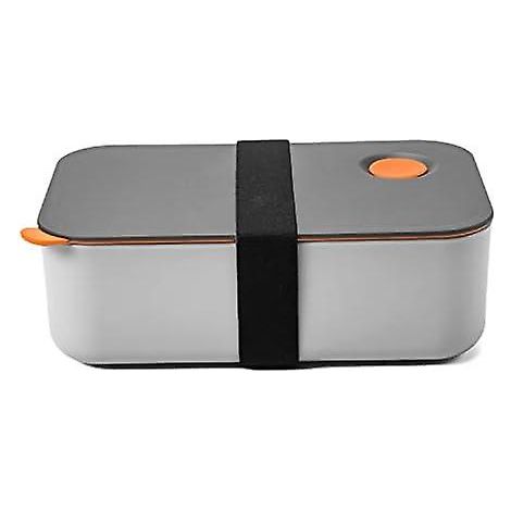 Boîte à bento écologique sans BPA, 2 compartiments, fermeture hermétique, capacité 1000 ml, compatible micro-ondes et lave-vaisselle - Orange (1/3)