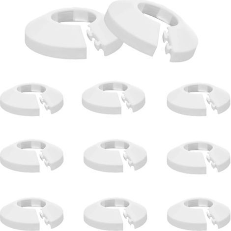12 Rosaces De Radiateur, Cache Tuyau En Plastique PP, Conception À Encliquetage, Pour Chauffage Et Eau (1/5)