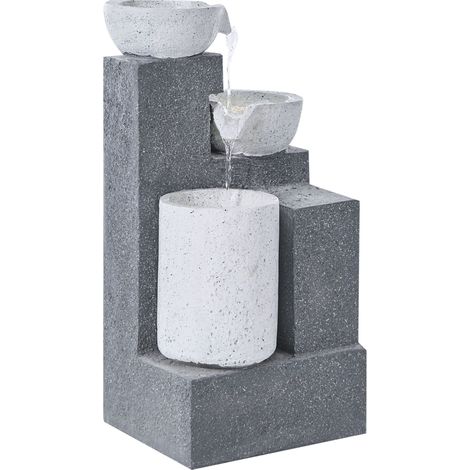 Gartenbrunnen LED NAGAMI Grau