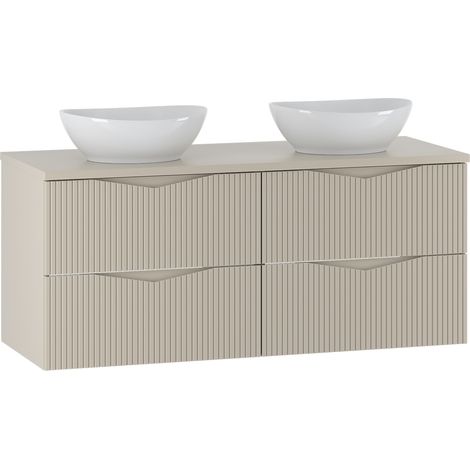 Doppelwaschtisch 120cm Tao mit 4 Schubladen, Kaschmir