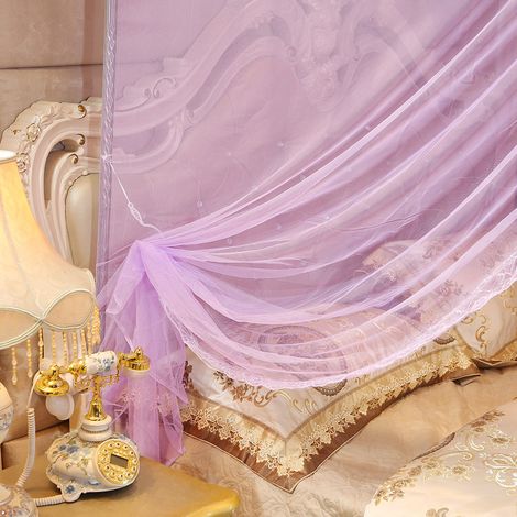 Rideau de lit à baldaquin de luxe Princesse à quatre coins, moustiquaire incluse (M) (1/5)