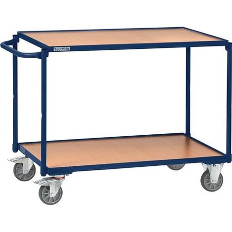 TECWERK Tischwagen 2 Ladeflächen L1000xB600mm saphirblau Trgf.300kg Bügel waager.TECWERK