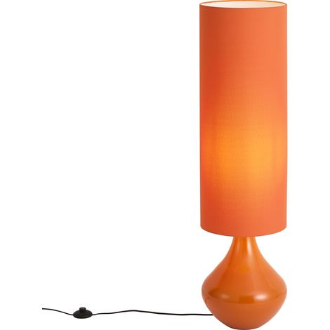 QAZQA Retro Floor Lamp Orange with Fabric Shade - Mina (1/5)
