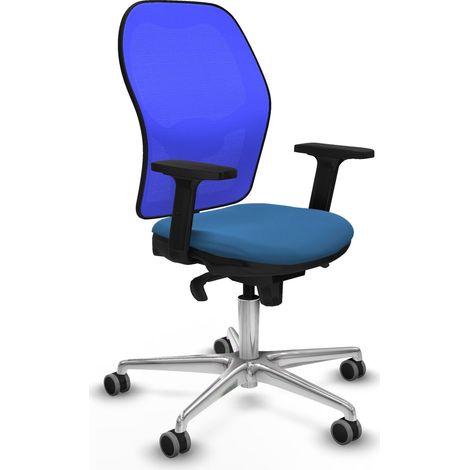 Sedia piqueras y crespo Jorquera blu pelle sintetica alluminio (1/2)