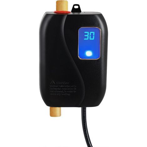 Elektrischer Warmwasserbereiter - Mini-Durchlauferhitzer 220V 3500W für Küchen, Badezimmer und Wohnmobile, schwarz. (1/5)