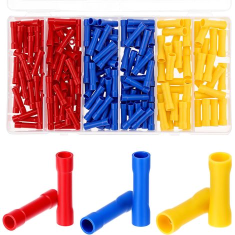 200 Pièces connecteur electrique, connecteurs de câbles, manchon a sertir bleu/rouge/jaune, 0,5 mm²-6 mm² (1/5)