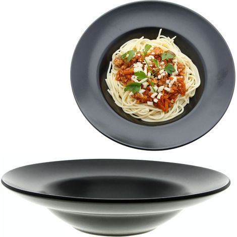Assiette creuse pour pâtes, noire, 24 cm