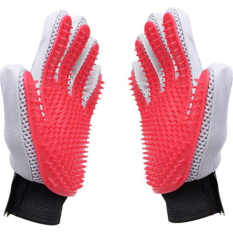 Gants de brossage pour chiens à 260 points, gants de massage pour chats à poils longs et courts, gants très efficaces pour retirer les poils des chats, chiens et chevaux-AquaForge (1/5)