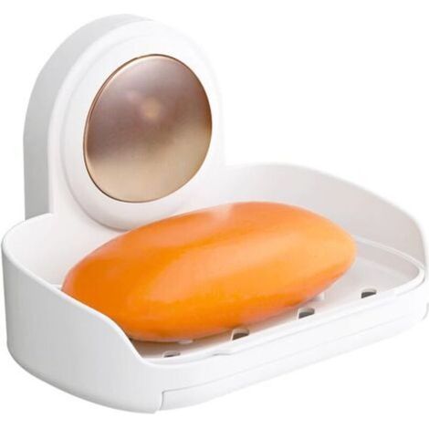 Porte-Savon Ventouse sans perçage, Porte-Savon pour Douche à Montage Mural, Porte-Savon éponge Solide pour Salle de Bain, Douche, Baignoire, évier de Cuisine, Auto-drainant pour Rester Sec (1/4)