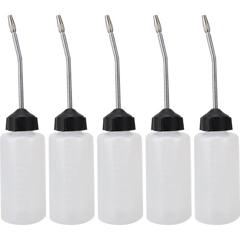 5 flacons d'huile 120mL pour machine à coudre, bec allongé, bouchon à écrou, distributeur d'huile de précision (1/5)