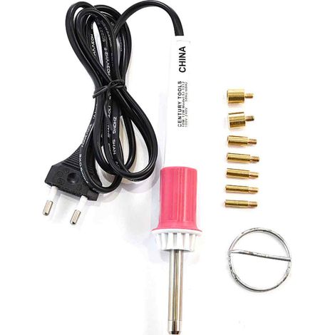 1 applicateur thermocollant, chauffage rapide en 2 min, 7 embouts interchangeables, semi-automatique, pour bricolage textile (1/5)