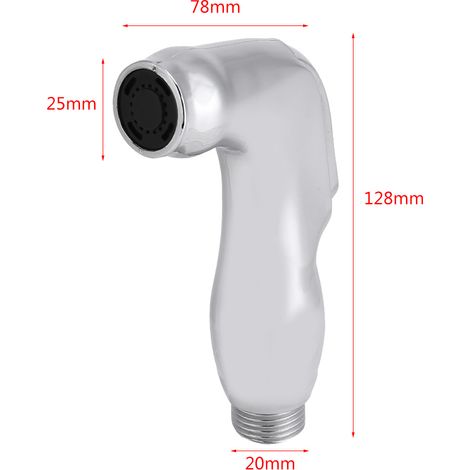 Cabezal de ducha/bidé para lavabo, inodoro y cocina, flexible, chorro potente, plateado, ABS, conexión de 4 puntos, GB (1/5)
