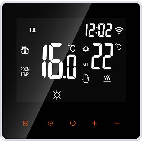 Thermostat Numérique 16A 4400W Programmable pour Chauffage au Sol Radiant, Contrôleur de Température Intelligent