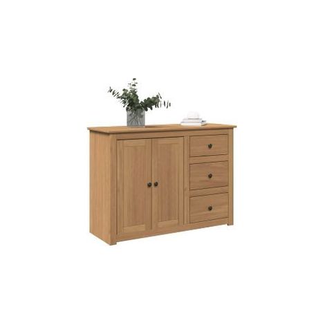 Buffet avec tiroirs Panama 112x40x80 bois massif de pin (1/5)
