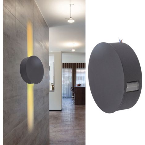 Applique murale LED en aluminium créative et unique, applique murale à faisceau rond, lampe de chevet, lampe de salon, lampe de couloir, lampe de karaoké, lampe de restaurant, coque noire. (1/5)