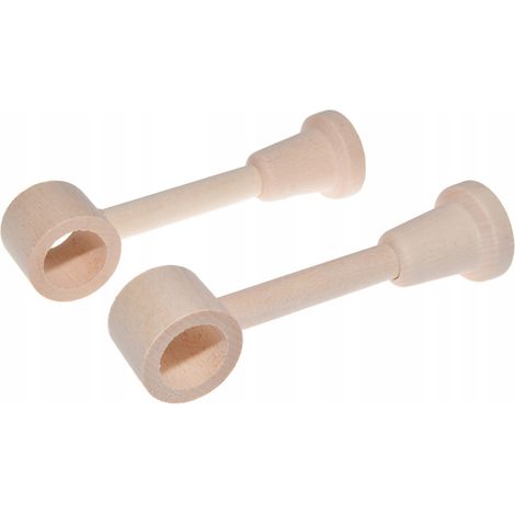 Soporte individual de madera para barra de cortina, diámetro 28 mm, sin tratar, moderno, 2 unidades. (1/5)