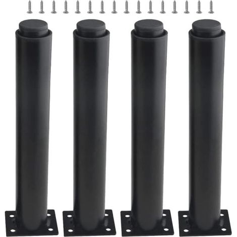(25-42 cm, noir) Lot de 4 pieds de meuble robustes et réglables en métal (1/5)