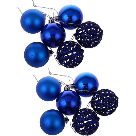 12x Weihnachtsbaumkugeln zum Aufhängen, Kugeln, Dekorationen für Weihnachten, Party, Neujahr, Kugeln, Zuhause, Dc (1/4)