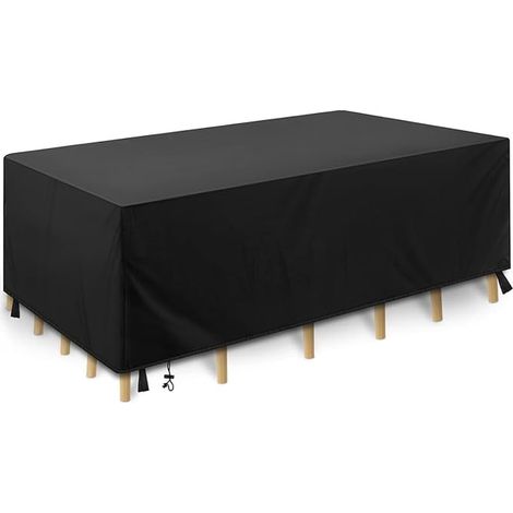210D Waterproof Garden Furniture Cover Oxford Rectangle Patio Furniture Protector Cover 213 x 52 x 74 cm, Black (1/5)