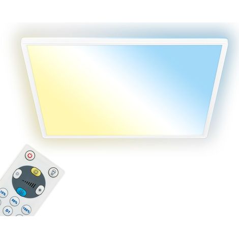 Briloner Tava LED Plafonnier plat, Variable, Télécommande, Lumière indirecte, Plat, Blanc, 56 x 56 x 3 cm (1/5)