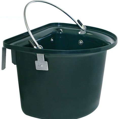 Rosso - Mangeoire mobile pour chevaux en plastique avec poignée et supports métalliques 12 litres