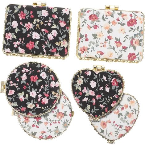 6pièces Miroir De Voyage Et Compact Miroir De Maquillage Antique pour à Main Retouches Déplacement (1/5)