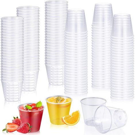 150 Stück Schnapsgläser Plastik Shotgläser 30ml wiederverwendbar Bankett Party (1/5)