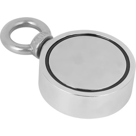 Aimant de sauvetage sous-marin double face à anneau simple, charge maximale admissible : 200 kg (441 lb), diamètre : 75 x 3 (1/5)
