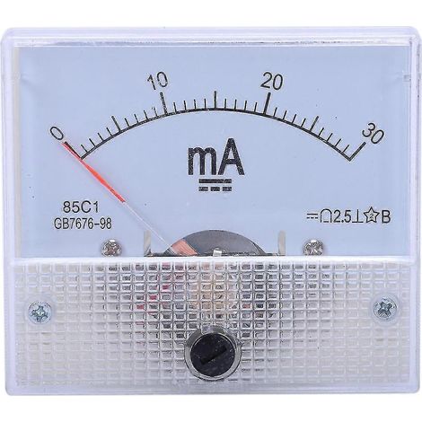 Ampèremètre analogique de panneau de courant continu 0-30 mA 85c1 30 mA, blanc [jkw] (1/5)