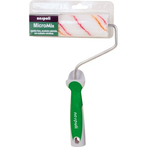 Nespoli Rullo di vernice 15 cm, Micromix, ideale per pareti lisce, con manico ergonomico, bordi smussati per evitare segni