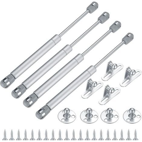 Kit di 4 molle a gas, staffa per ammortizzatore a gas, 100N/10KG, per mobili da cucina, armadi, ante di armadi, meccanismi di chiusura ammortizzata, molle a gas, ammortizzatori, cerniere, sportelli e (1/5)